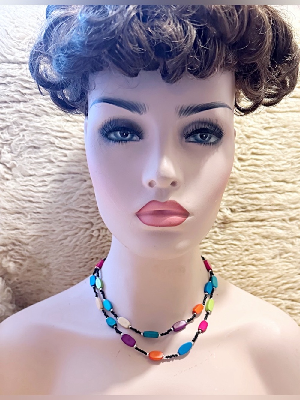 Multicolor Beaded Women's Necklace - Bright Mixed Colors